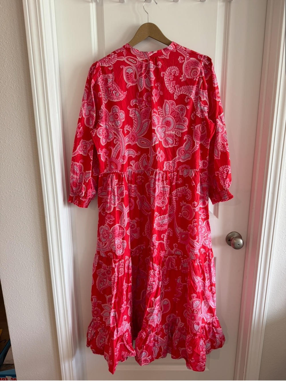Boden- Red Cary Cotton Midi Dress - Picture 14 of 16